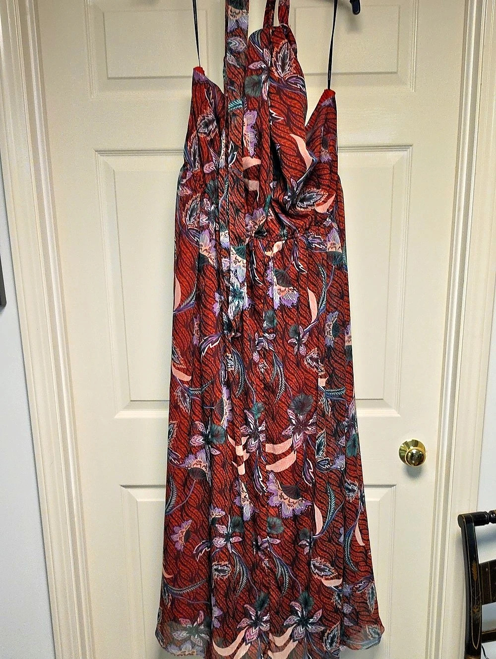 Eloquii Floral Maxi Dress in Red & Green Size (18)